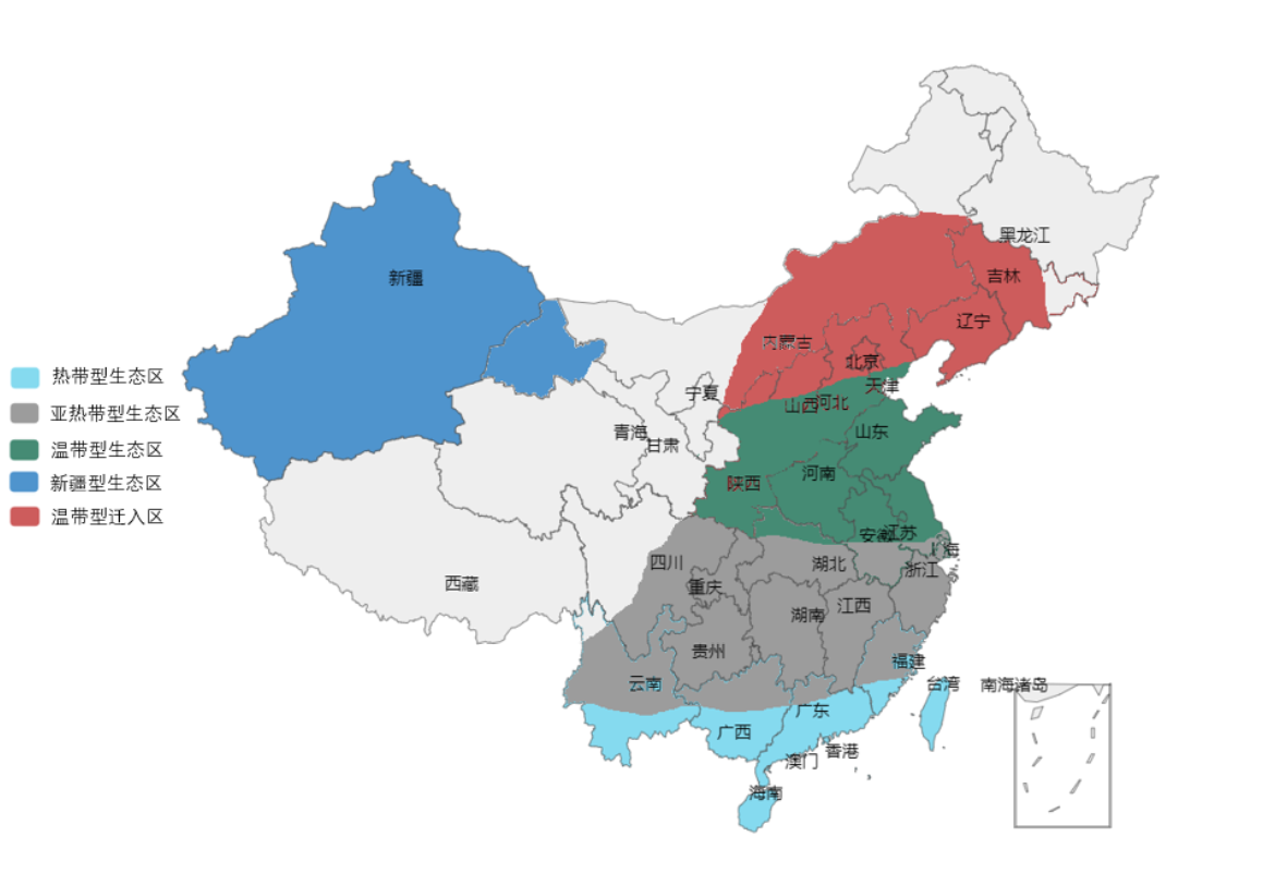 echarts画中国地图并上色