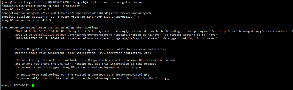 docker-compose 部署MongoDB4.0 部署replica set(副本集)集群  多服务器