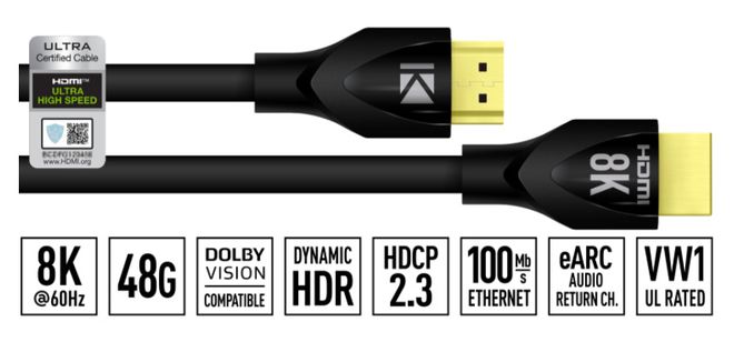 海外厂商发布 8K HDMI 线缆：带宽 48Gbps，支持杜比视界